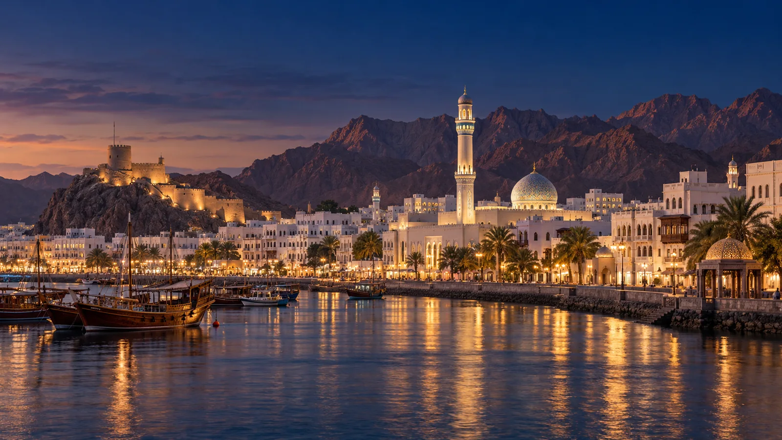 Cinematic illustration inspired by Muscat, Oman