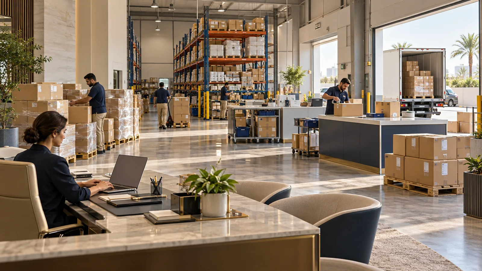 Illustrative business scene: Wholesale & distribution